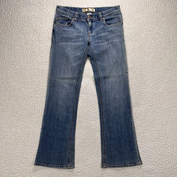 Roxy Sunset Beach Flare Jeans Women’s 7 (31x31) Blue Y2K Boho Western Rodeo Surf - Picture 2 of 14